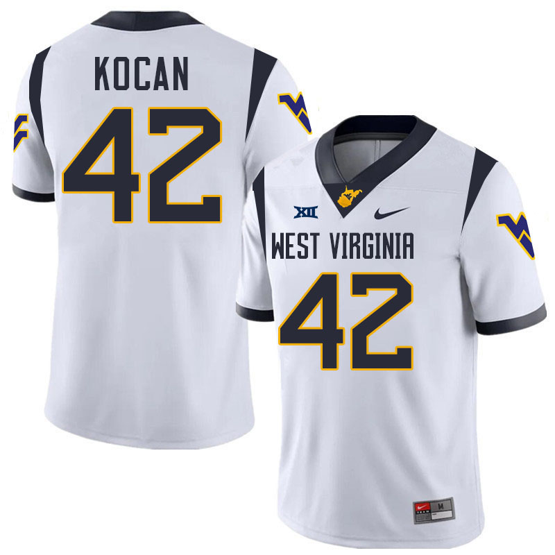 RJ Kocan WVU Jersey,West Virginia Mountaineers #42 RJ Kocan Jersey Youth College-White